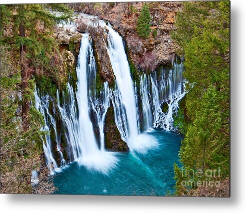 Burney Falls Metal Print featuring the photograph Burney Falls is one of the most beautiful waterfalls in California #3 by Jamie Pham