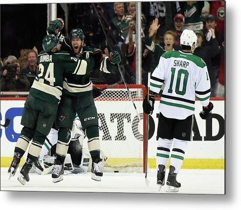 Playoffs Metal Print featuring the photograph Dallas Stars V Minnesota Wild - Game #3 by Hannah Foslien