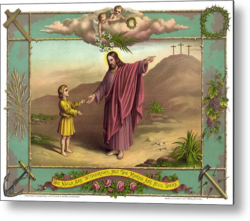 1891 Metal Print featuring the painting Jesus Resurrection #3 by Granger
