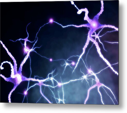 Axon Metal Print featuring the photograph Neural Network #5 by Pasieka