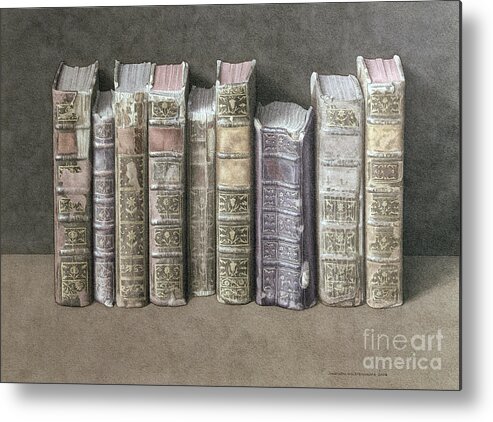 Books Metal Print featuring the painting A Fine Library by Jonathan Wolstenholme