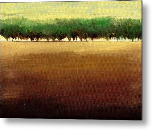 Landscape Metal Print featuring the painting A Vista of Trees Art Print by Barbara J Hart