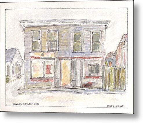  Battersea Metal Print featuring the painting Abandoned Store Battersea by David Dossett