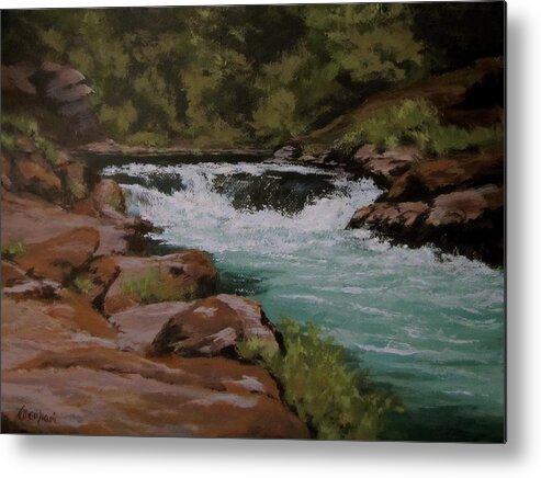 River Metal Print featuring the painting Afternoon at the Narrows by Karen Ilari