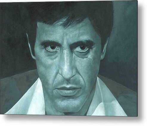 Al Pacino Metal Print featuring the painting Al Pacino 'Scarface' by David Dunne