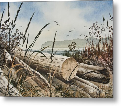 Driftwood Metal Print featuring the painting Along Driftwood Shores by James Williamson