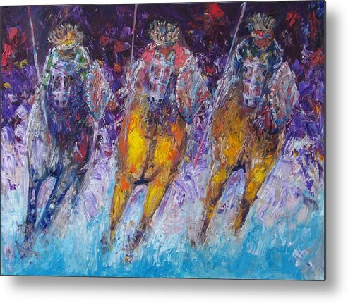 Ancient Oromo Warriors Metal Print featuring the painting Ancient Oromo warriors. by Samuel Daffa