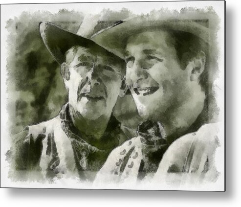 Andy Griffith Metal Print featuring the digital art Andy Griffiths Western Days by Paulette B Wright