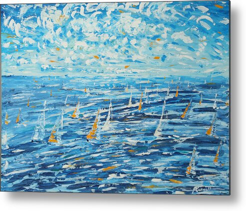 Antigua Metal Print featuring the painting Antigua RORC Caribbean 600 by Pete Caswell