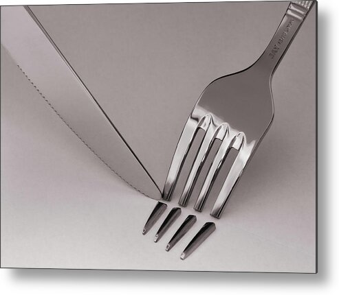 Fork Metal Print featuring the photograph Anxiety by David Caballero