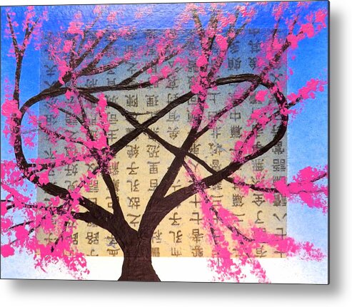 Greeting Card. Asian Bloom Metal Print featuring the painting Asian Bloom by Darren Robinson
