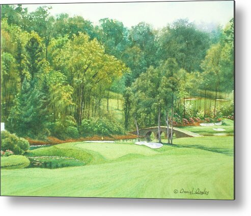 Golf Metal Print featuring the painting Augusta National 11th Hole by Daniel Dayley