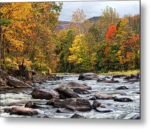 Fall Metal Print featuring the photograph Autumn on the Esopus by Claudia Kuhn