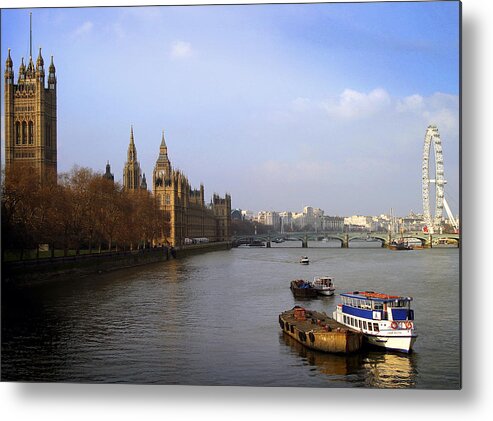 River Metal Print featuring the photograph Autumn on the Thames  by Stephen Norris