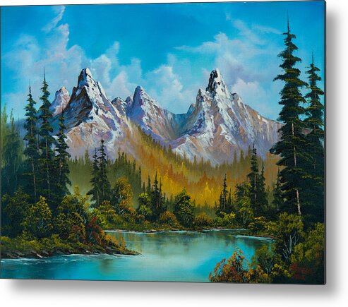 Landscape Metal Print featuring the painting Autumn's Magnificence by Chris Steele