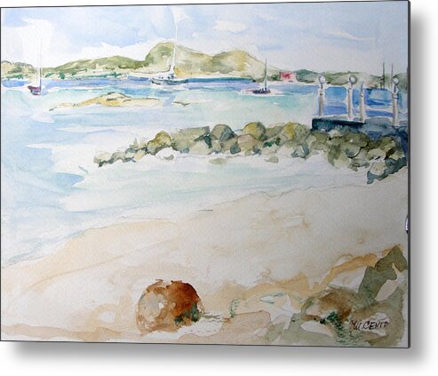 Seascape Metal Print featuring the painting Back Beach by Mafalda Cento
