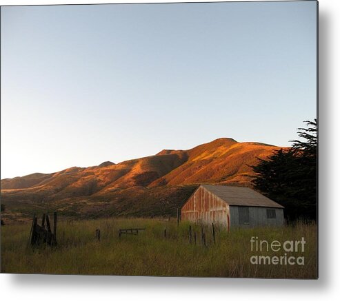 Garrapata State Park Metal Print featuring the photograph Barn at Garrapata State park by James B Toy