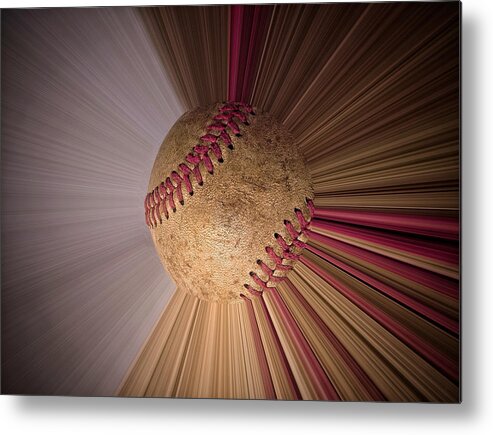 Ipadography Metal Print featuring the photograph Baseball Macro XI by Bill Owen