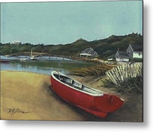 Ocean Metal Print featuring the painting Beached Boat by Diane Strain