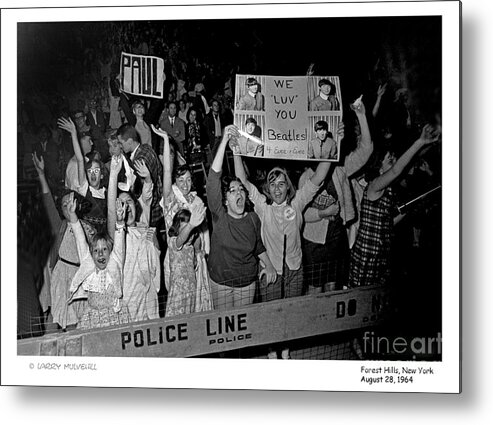 Beatles Metal Print featuring the photograph Beatles Crowd - 2 by Larry Mulvehill