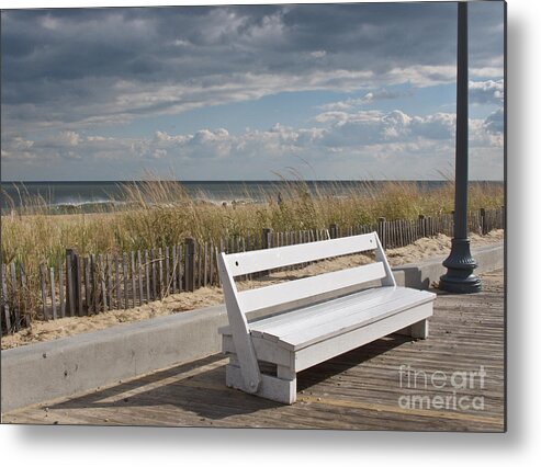 Bench Metal Print featuring the photograph Bench Warmer by Arlene Carmel