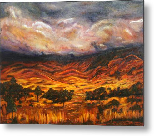 Australia Metal Print featuring the painting Big Gountry - Mac Donnell Ranges Australia by Lyndsey Hatchwell