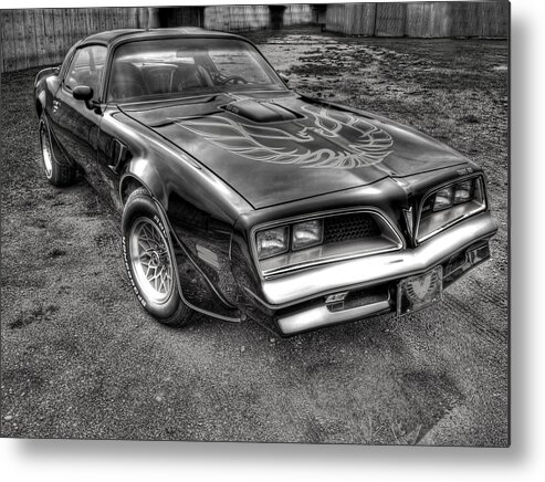 Trans Am Metal Print featuring the photograph Black and White Trans Am by Thomas Young