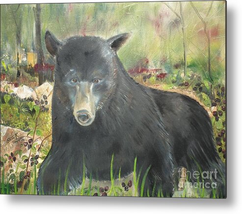  Metal Print featuring the painting Blackberry Scruffy 2 by Jan Dappen