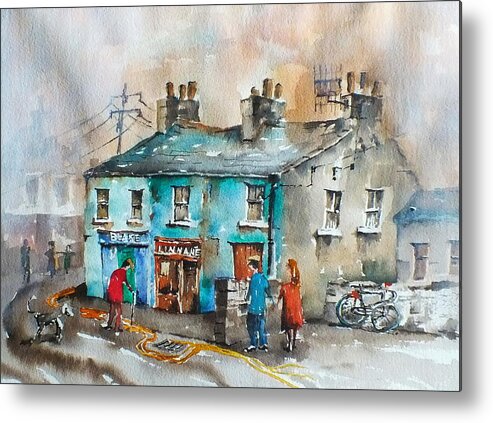 Val Byrne Metal Print featuring the painting Blakes Corner Ennistymon Clare by Val Byrne