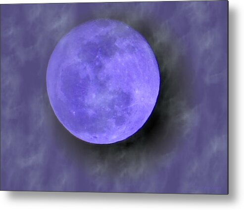 Moon Metal Print featuring the photograph Blue Moon 02 26 13 by Joyce Dickens