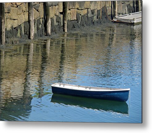 Boat Metal Print featuring the photograph Blue Rowboat by Jean Hall