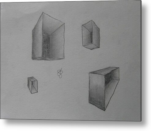Boxes Metal Print featuring the drawing Boxes by AJ Brown
