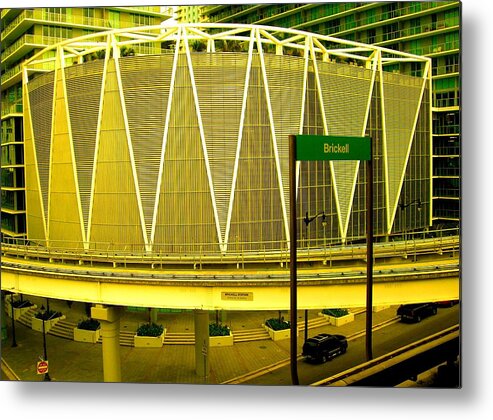 Miami Downtown Print Metal Print featuring the photograph Brickell Station in Miami by Monique Wegmueller