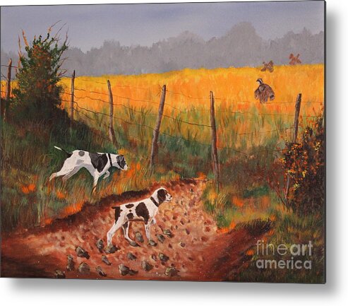 Dog Metal Print featuring the painting Britany and Spears by Bob Williams