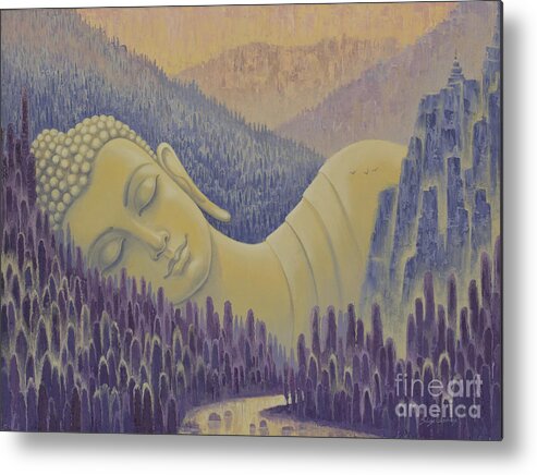 Buddha Metal Print featuring the painting Buddha is everything by Yuliya Glavnaya