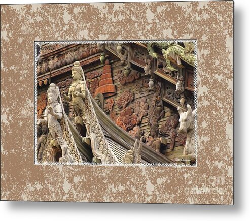 Oriental Buddhism Metal Print featuring the photograph Buddhist TempleFacade by Scott Cameron