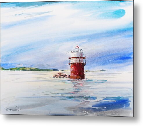 Light House Metal Print featuring the painting Bug Light The Channel Marker by P Anthony Visco