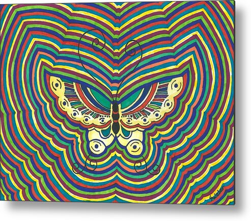 Butterfly Metal Print featuring the painting Butterfly Flutter by Susie Weber