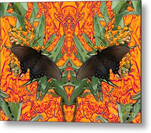 Butterfly Garden Metal Print featuring the digital art Butterfly Reflections 06 - Spicebush Swallowtail by E B Schmidt