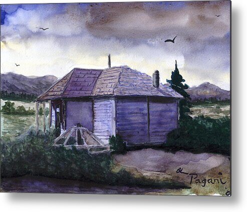 Schoolhouse Metal Print featuring the painting Camp Creek School Watercolor by Chriss Pagani