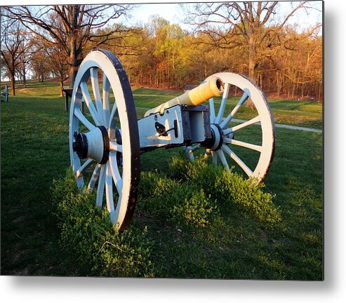 Cannon Metal Print featuring the photograph Cannon in the grass by Michael Porchik