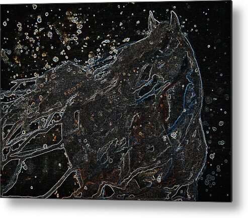 Horsehead Nebula Metal Print featuring the digital art Wild Horse Of The Skies by Jani Freimann