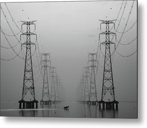 Pylon Metal Print featuring the photograph Center by Donghee, Han