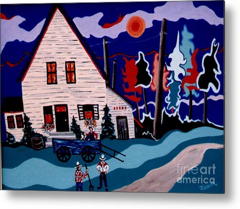 Chat Metal Print featuring the painting Chatting it up by Joyce Gebauer