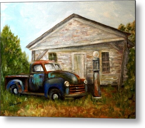 Truck Metal Print featuring the painting Chromatic Chevy by Sandra Nardone