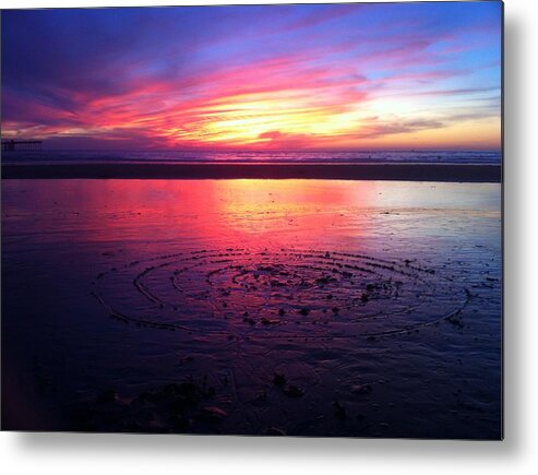 Beach Metal Print featuring the photograph Circle In The Sand by Mike Trueblood