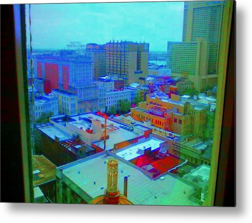 City Scape Metal Print featuring the photograph City Blues II by Carol Oufnac Mahan