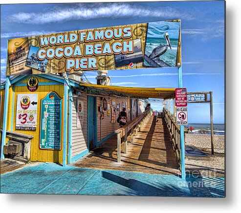 Beach Metal Print featuring the photograph Cocoa Beach Pier in Florida by David Smith