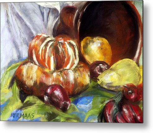 Orange Metal Print featuring the painting Colorful Bounty by Julie Maas
