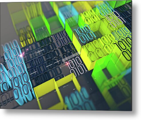 3 D Metal Print featuring the photograph Computer Programming And Blocks by Ikon Images